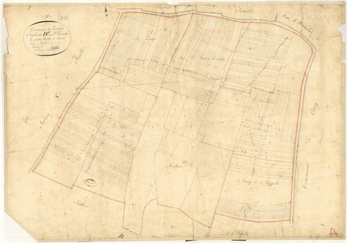 Verrières, section D dite de Saint-Aventin, feuille n°4, parcelles n° 960-1214