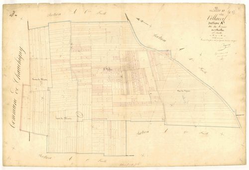 Villacerf, section A dite du miroir, feuille n° 3, parcelles n°789-1126