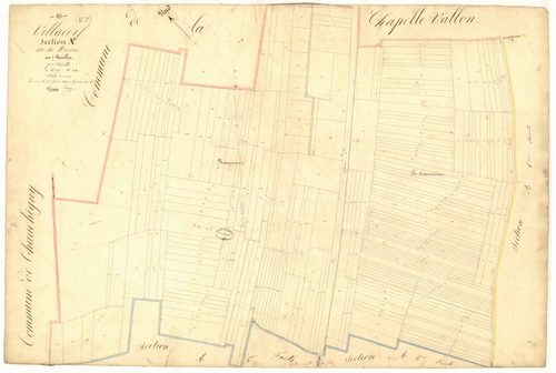 Villacerf, section A dite du miroir, feuille n° 7, parcelles n°1895-2124