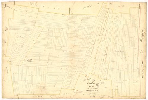 Villacerf, section B dite des tertres, feuille n°7, parcelles n°1544-1861