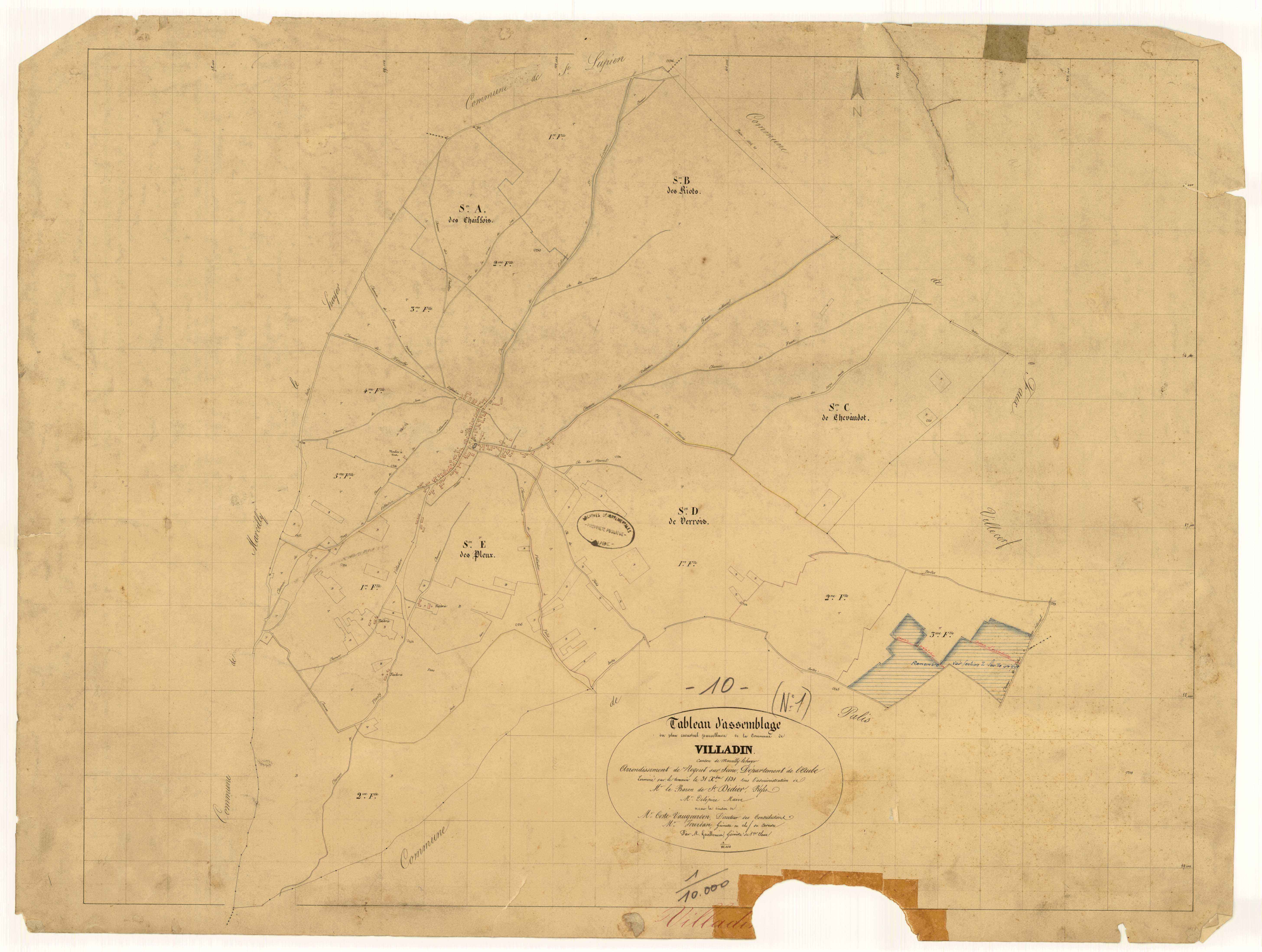 Villadin, tableau d'assemblage