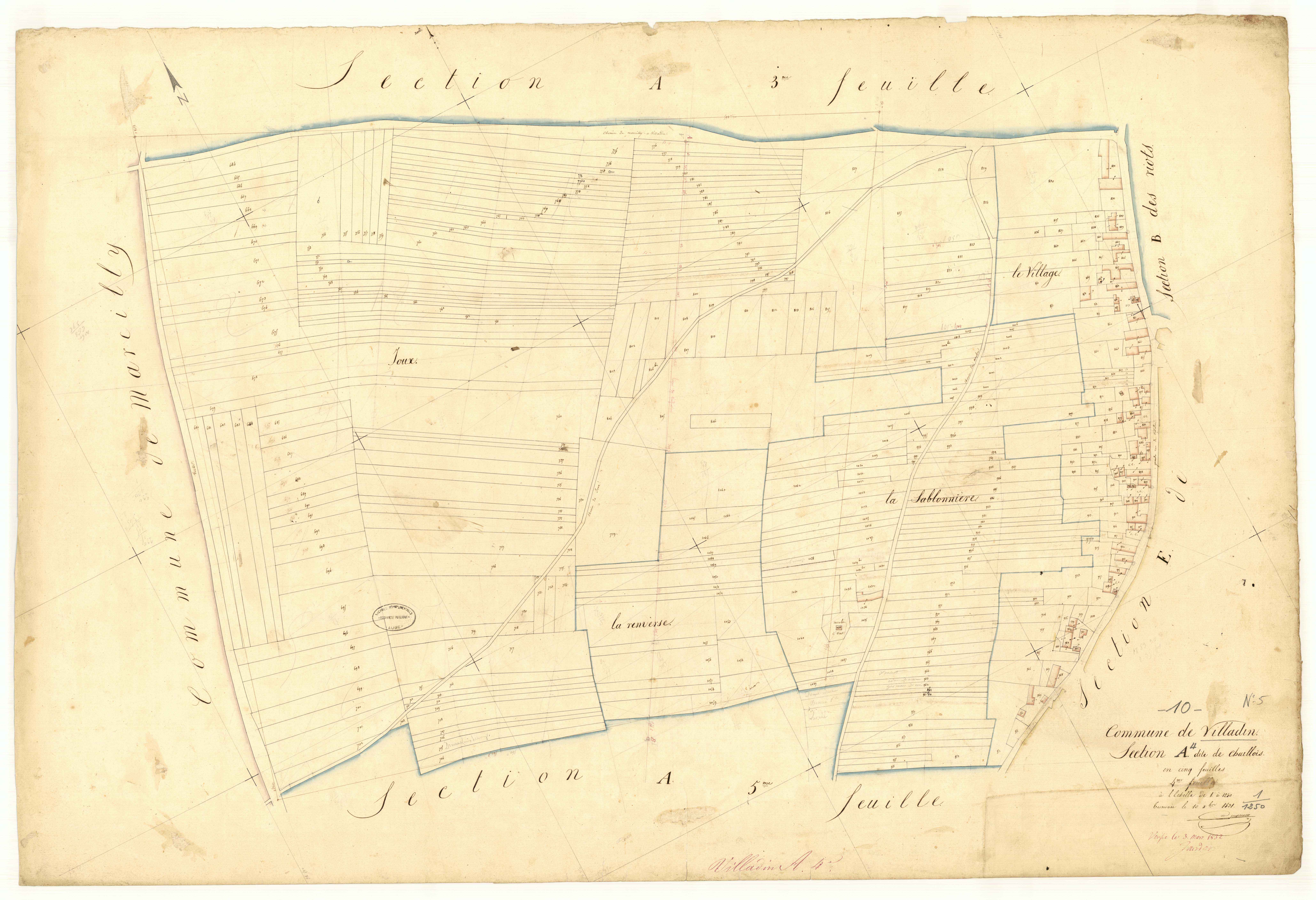 Villadin, section A dite de chaillois, feuille n°4