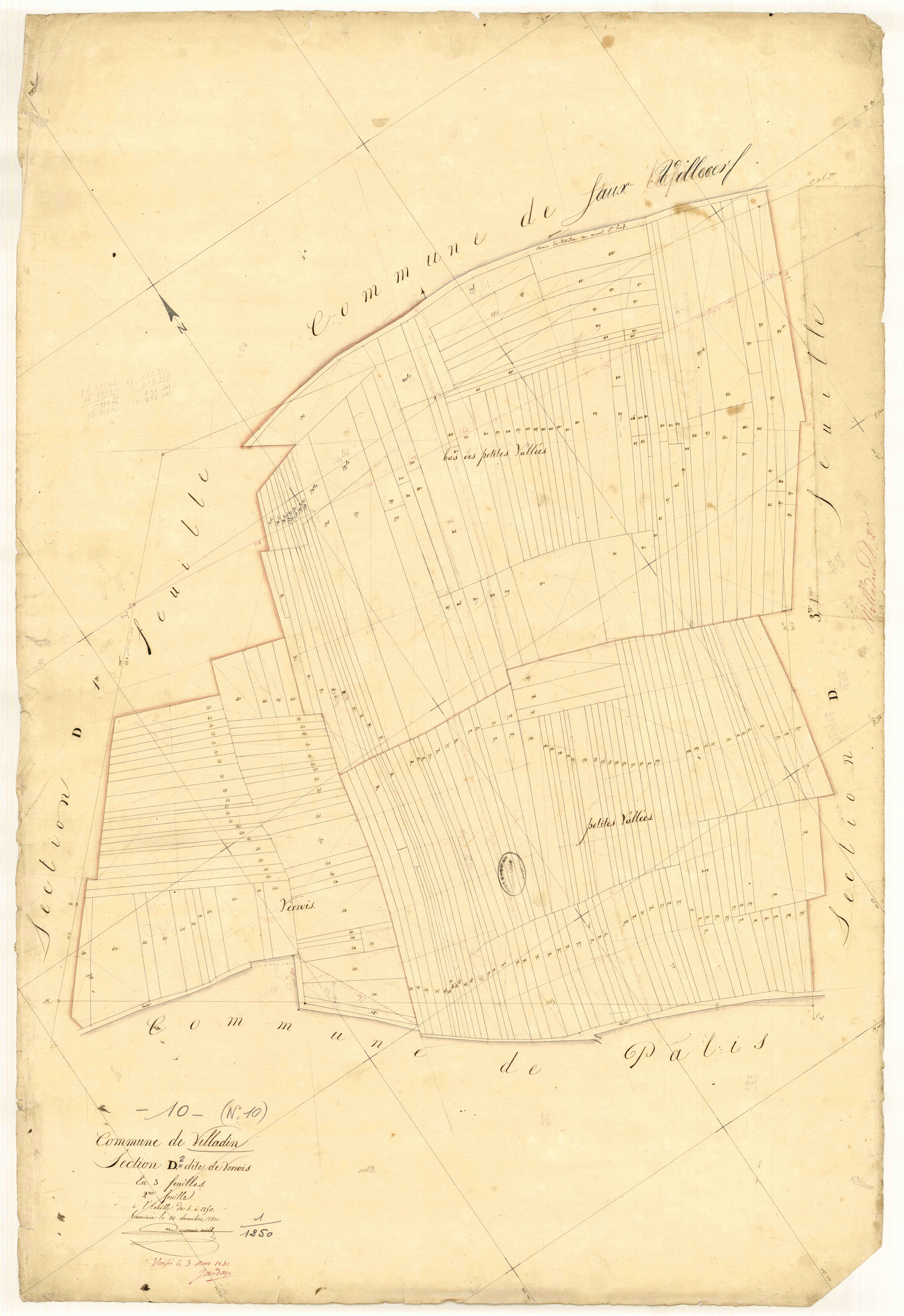 Villadin, section D dite de verrois, feuille n°2