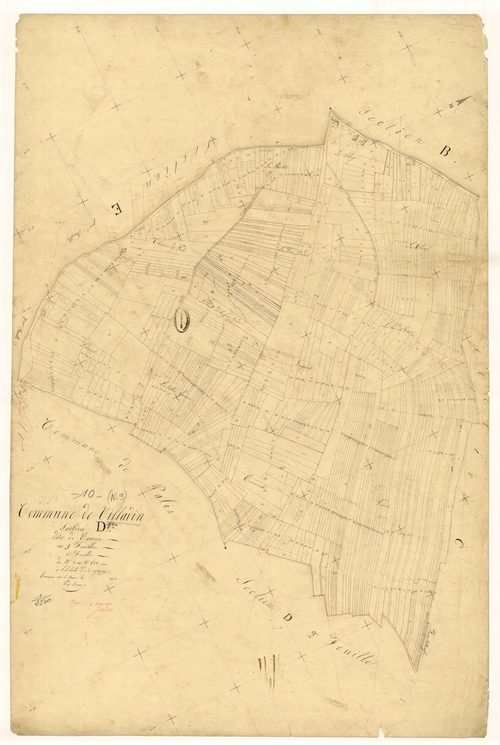 Villadin, section D dite de verrois, feuille n°1, parcelles n° 1-631