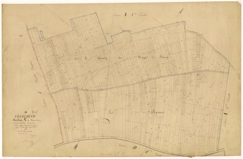 Villechétif, section A dite des noyers cortins, feuille n°3, parcelles n° 1234-1601