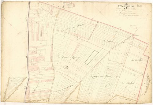 Villechétif, section E dite de Belley, feuille n°2, parcelles n° 349-681