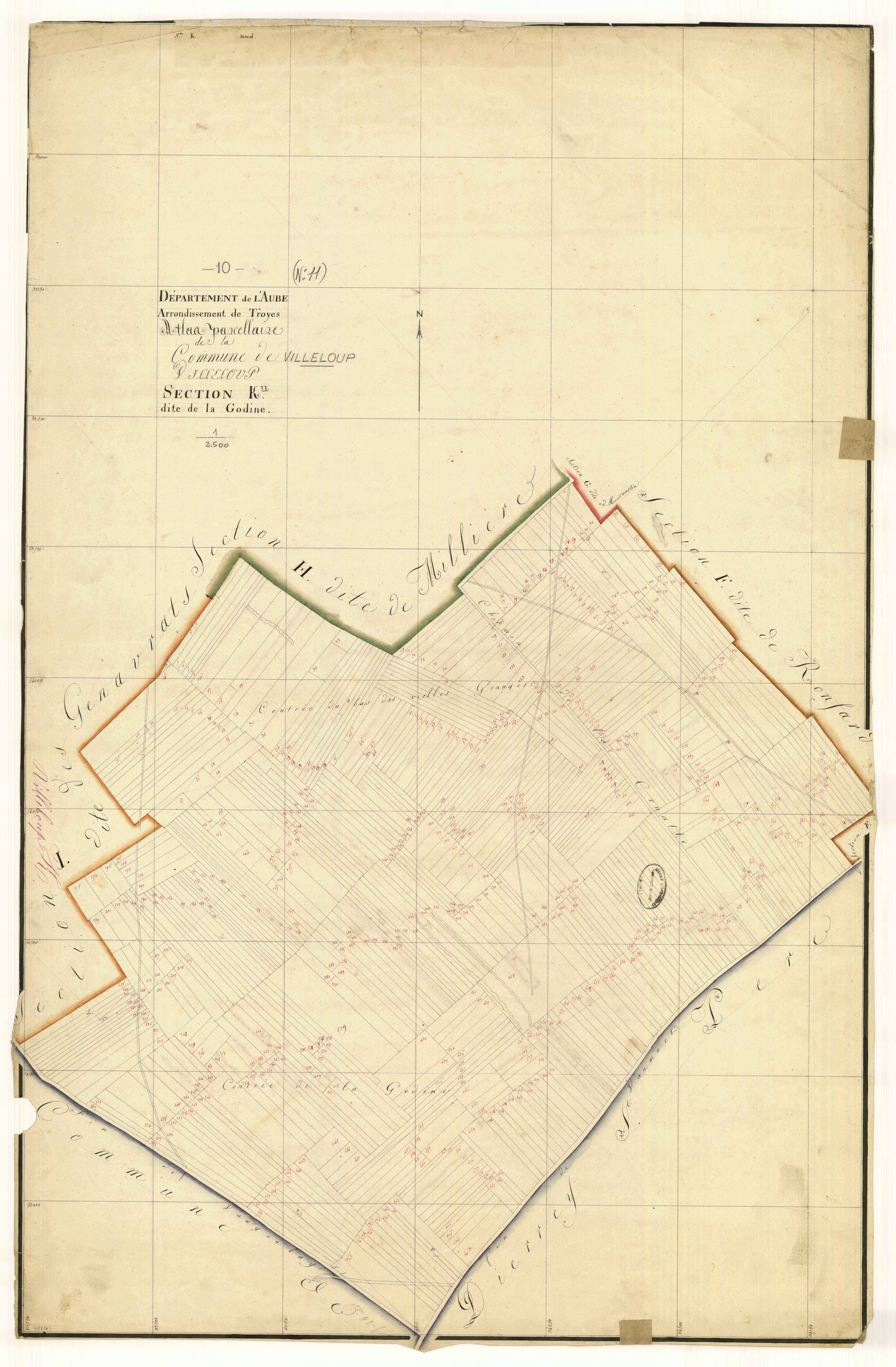 Villeloup, section K dite de la godine