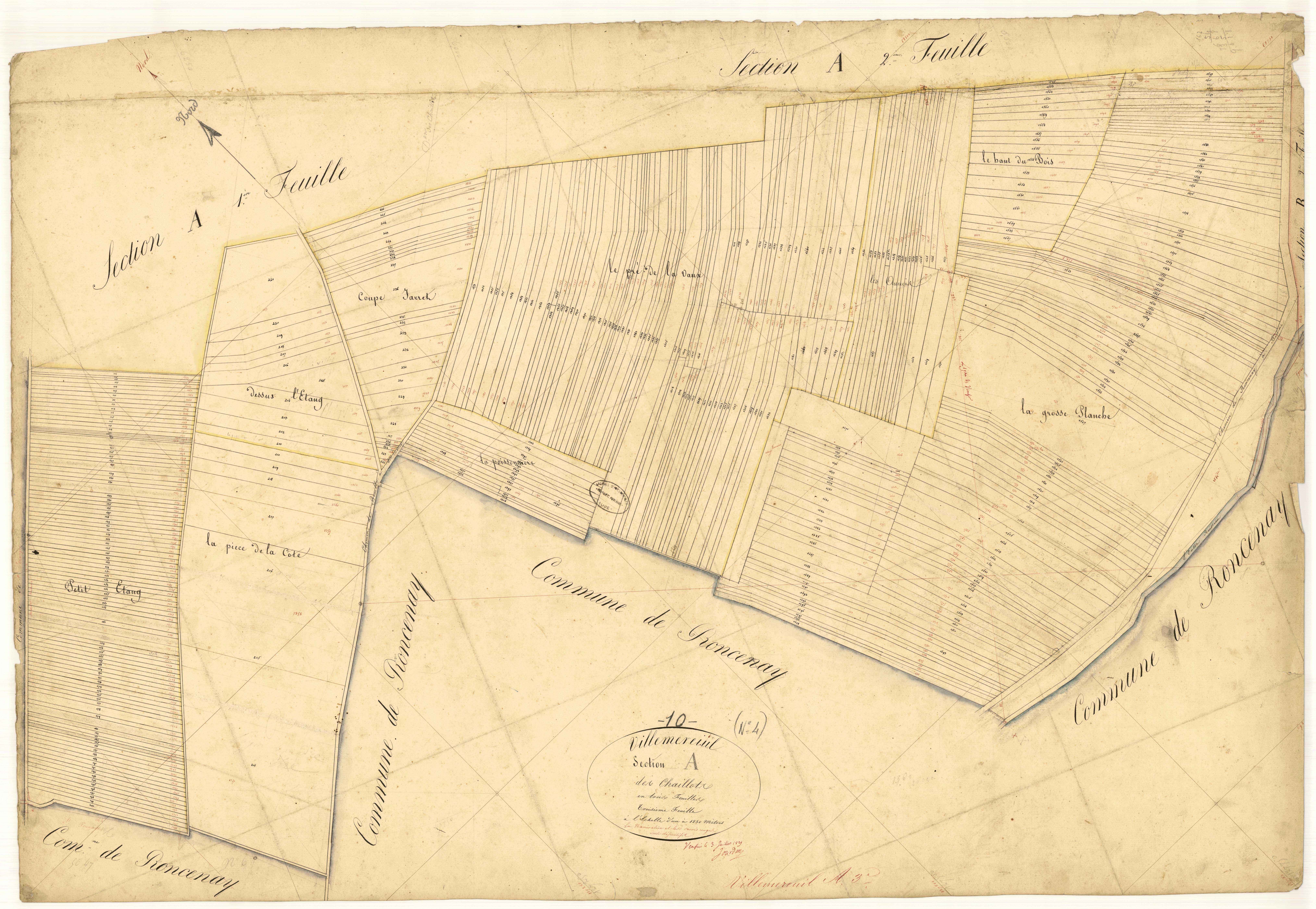 Villemereuil, section A dite des chaillots, feuille n°3