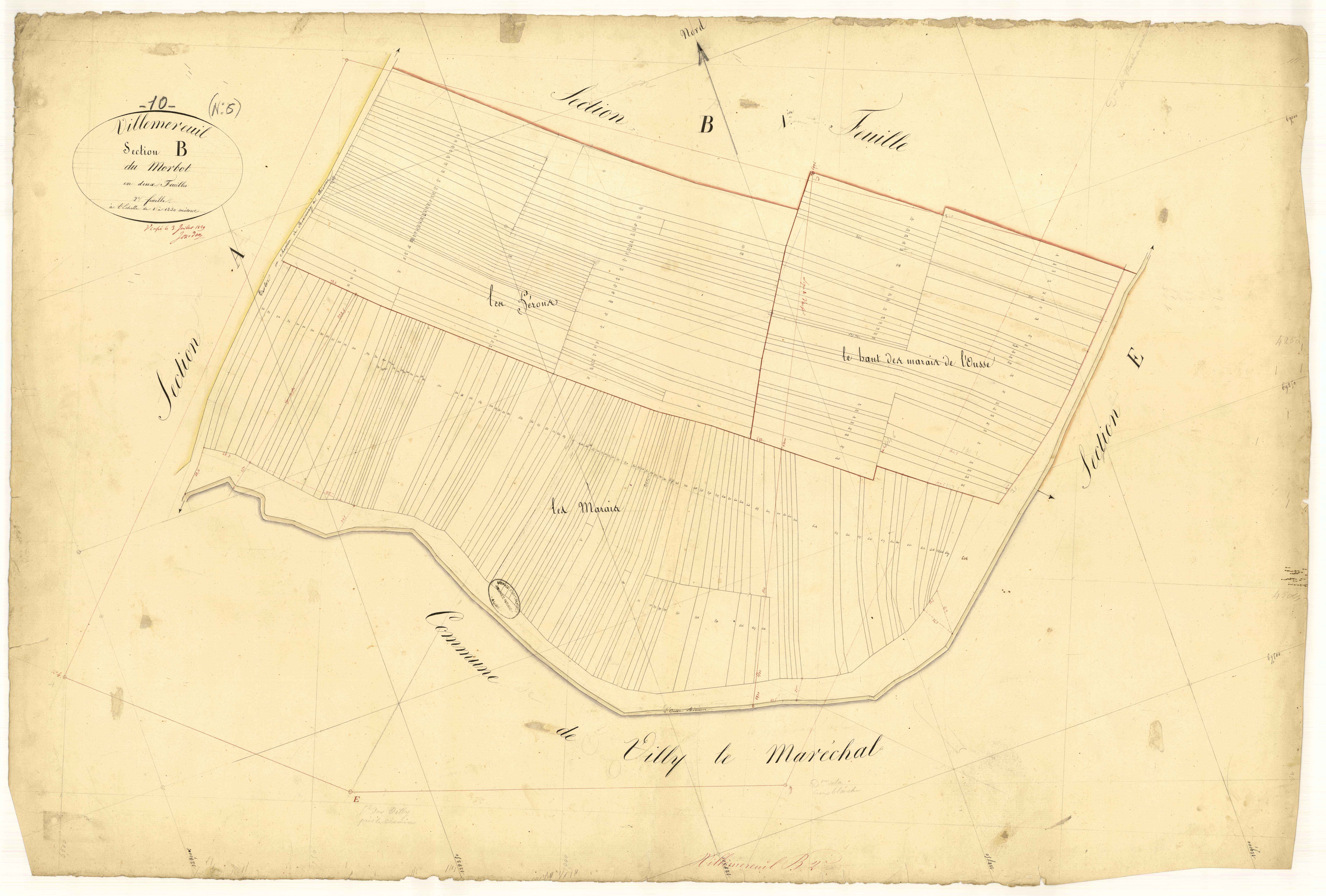 Villemereuil, section B dite du morbot, feuille n°2