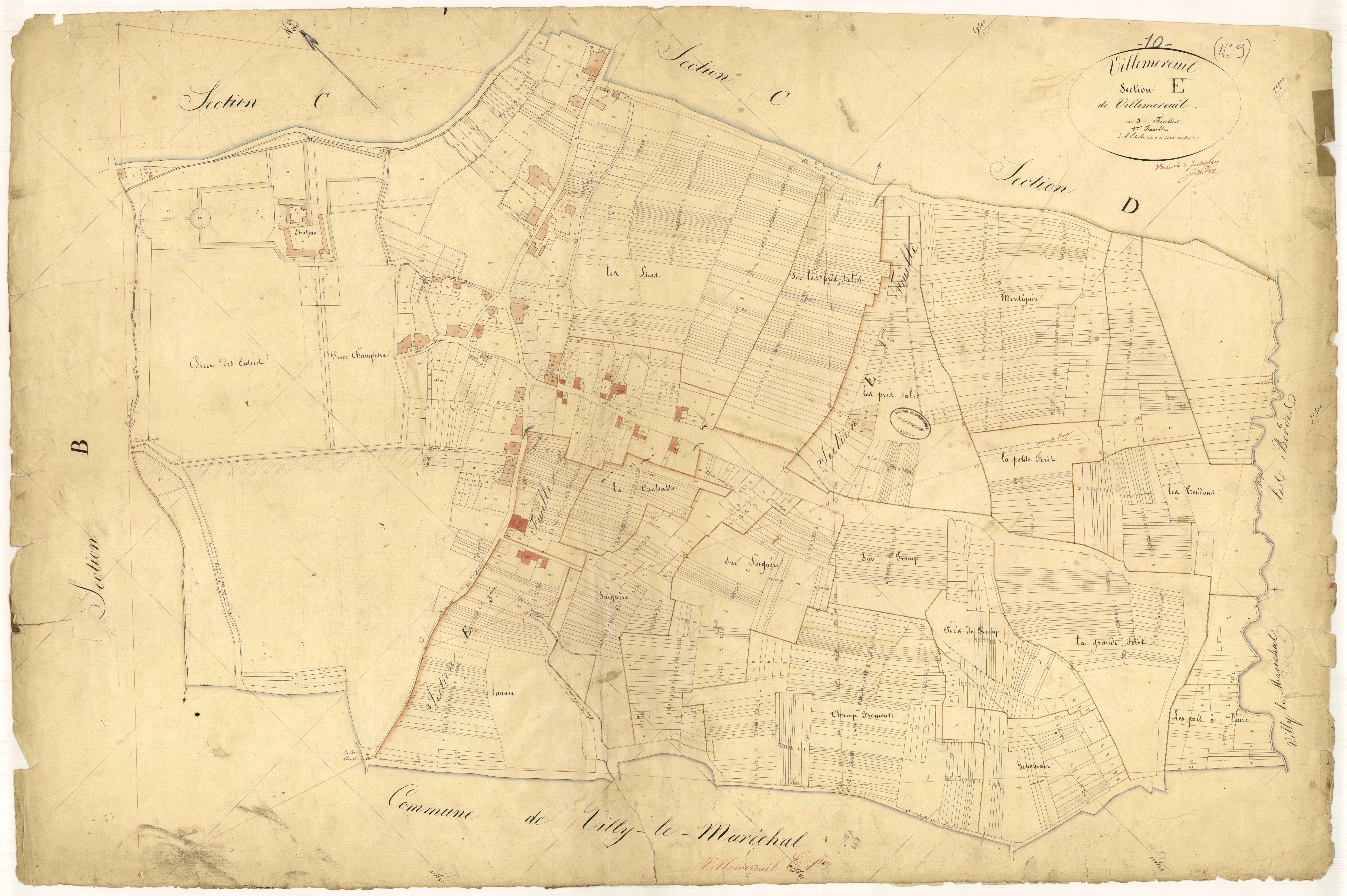 Villemereuil, section E dite de Villemereuil, feuille n°1