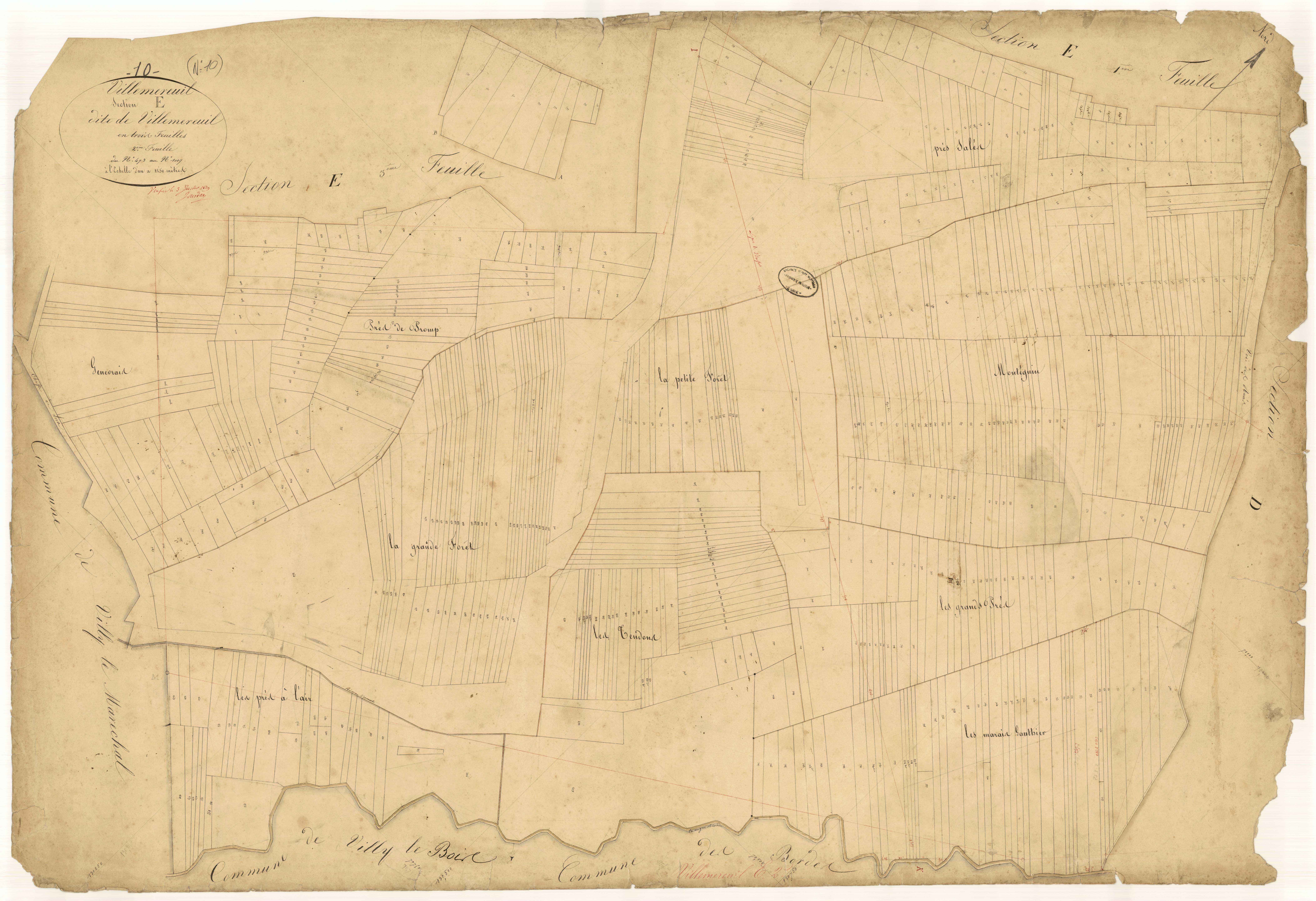 Villemereuil, section E dite de Villemereuil, feuille n°2, parcelles n° 473-1017