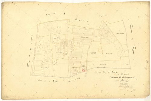 Villemoyenne, section A dite des sables, feuille n°2, parcelles n° 33-238