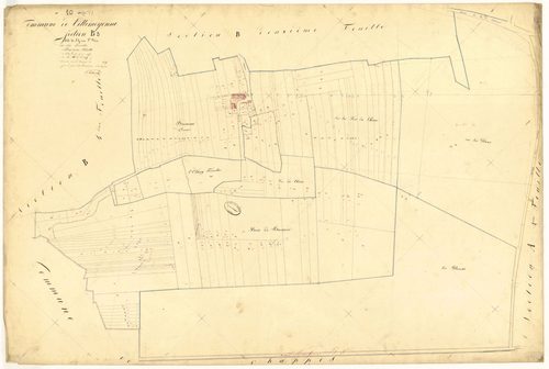 Villemoyenne, section B dite de l'épine saint-père, feuille n°3, parcelles n° 577-739