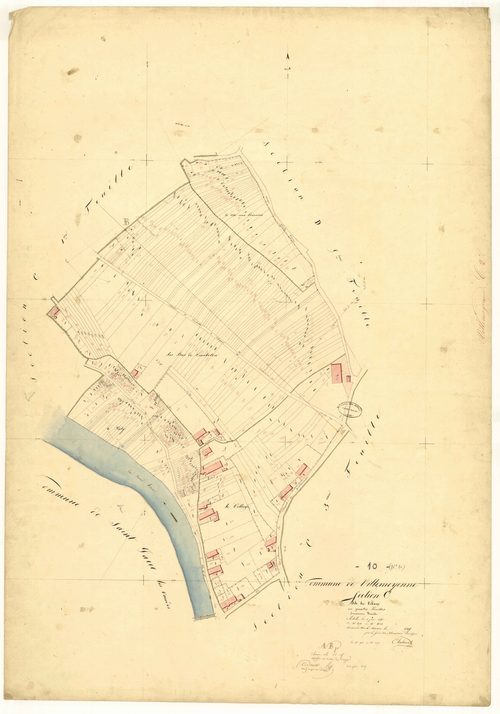 Villemoyenne, section C dite du village, feuille n°2, parcelles n° 871-1228
