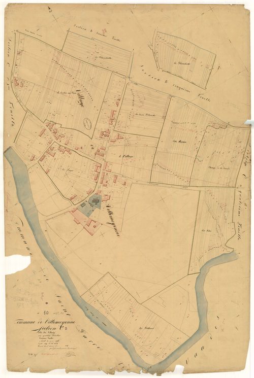 Villemoyenne, section C dite du village, feuille n°3, parcelles n° 1229-1734