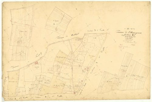 Villemoyenne, section D dite des grandes voies, feuille n°1, parcelles n° 1-377