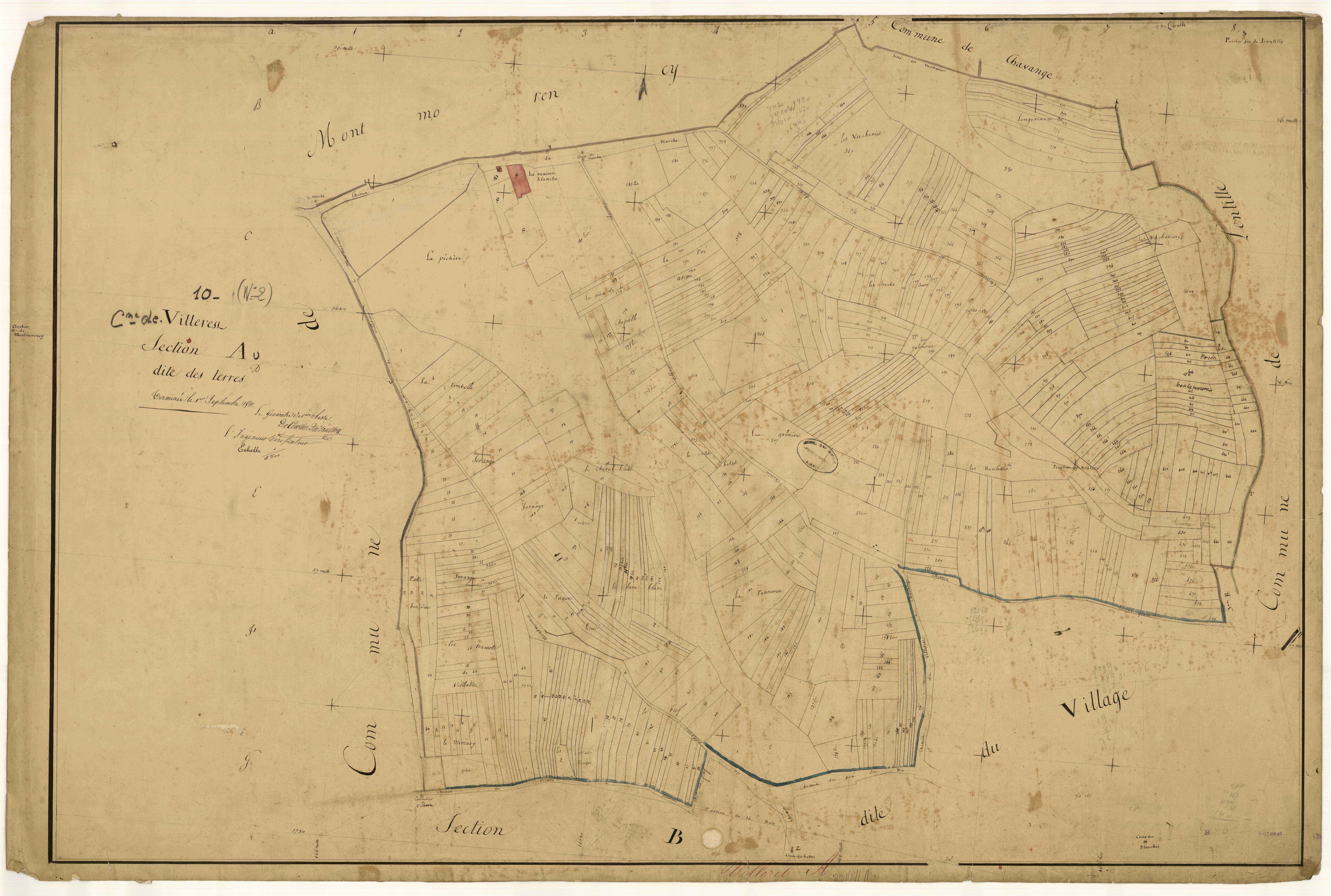Villeret, section A dite des terres