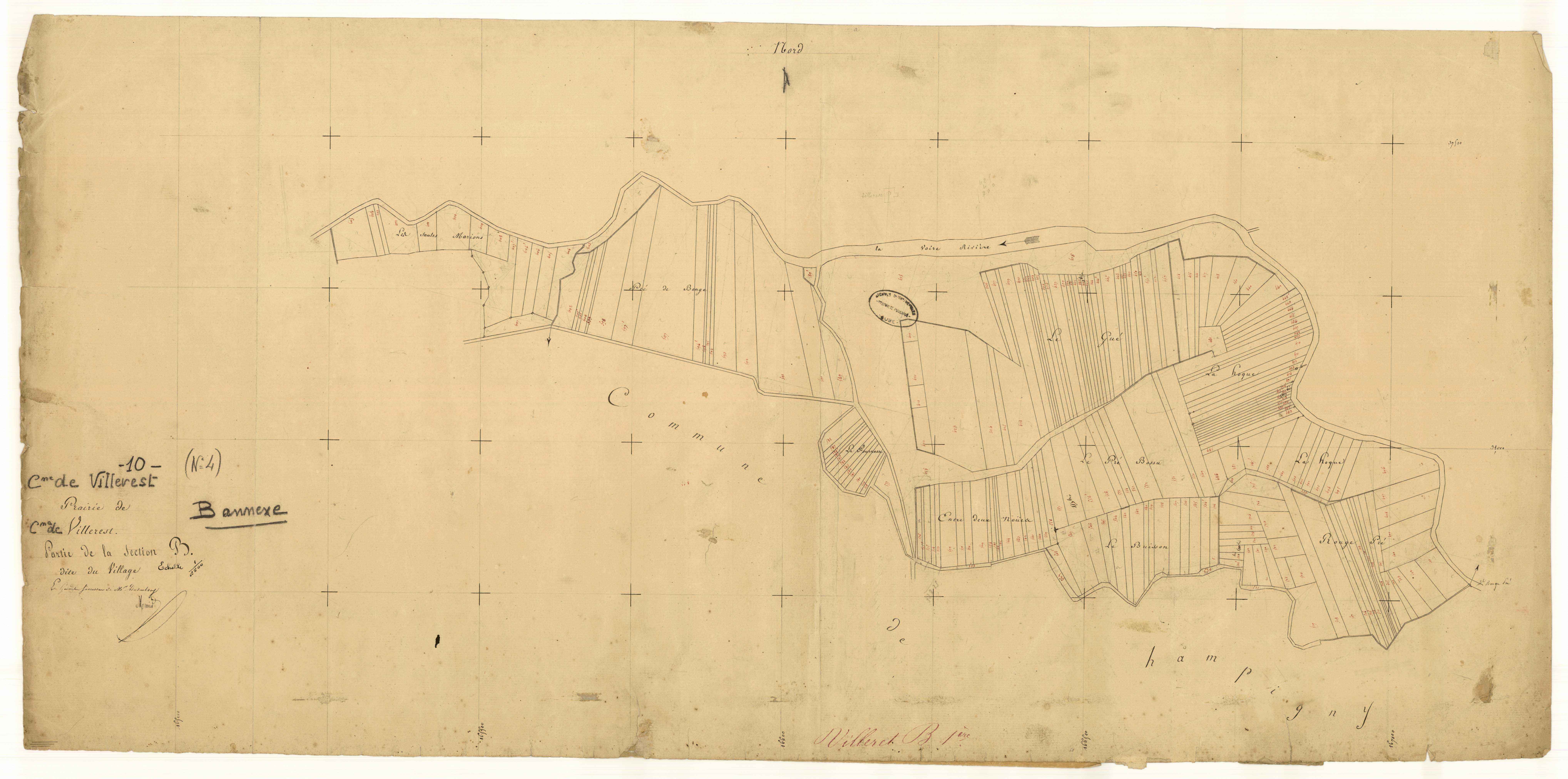 Villeret, section B dite du village, feuille n°2