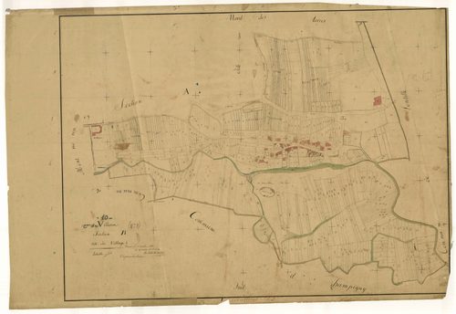 Villeret, section B dite du village, feuille n°1