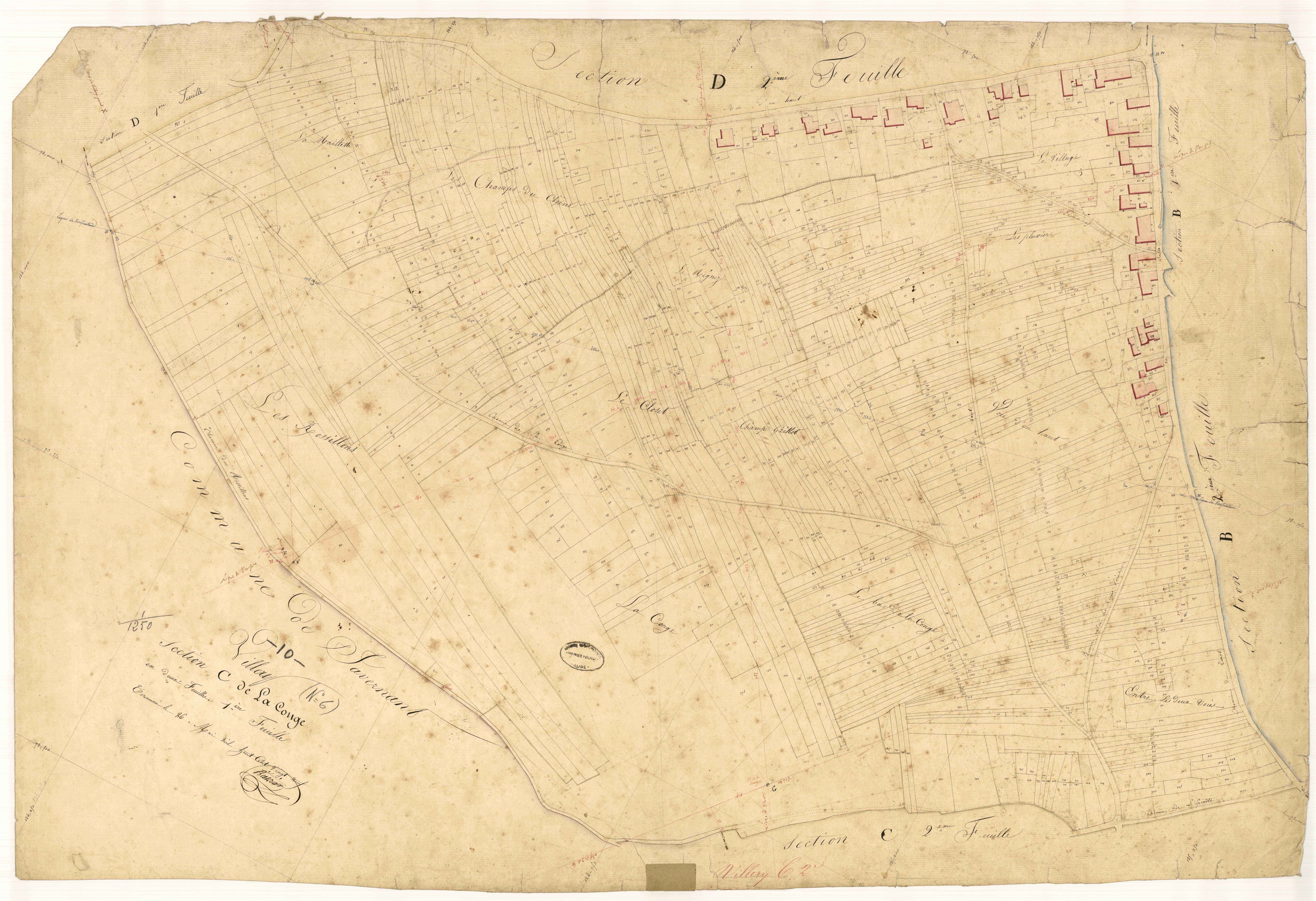 Villery, section C dite de la conge, feuille n°1