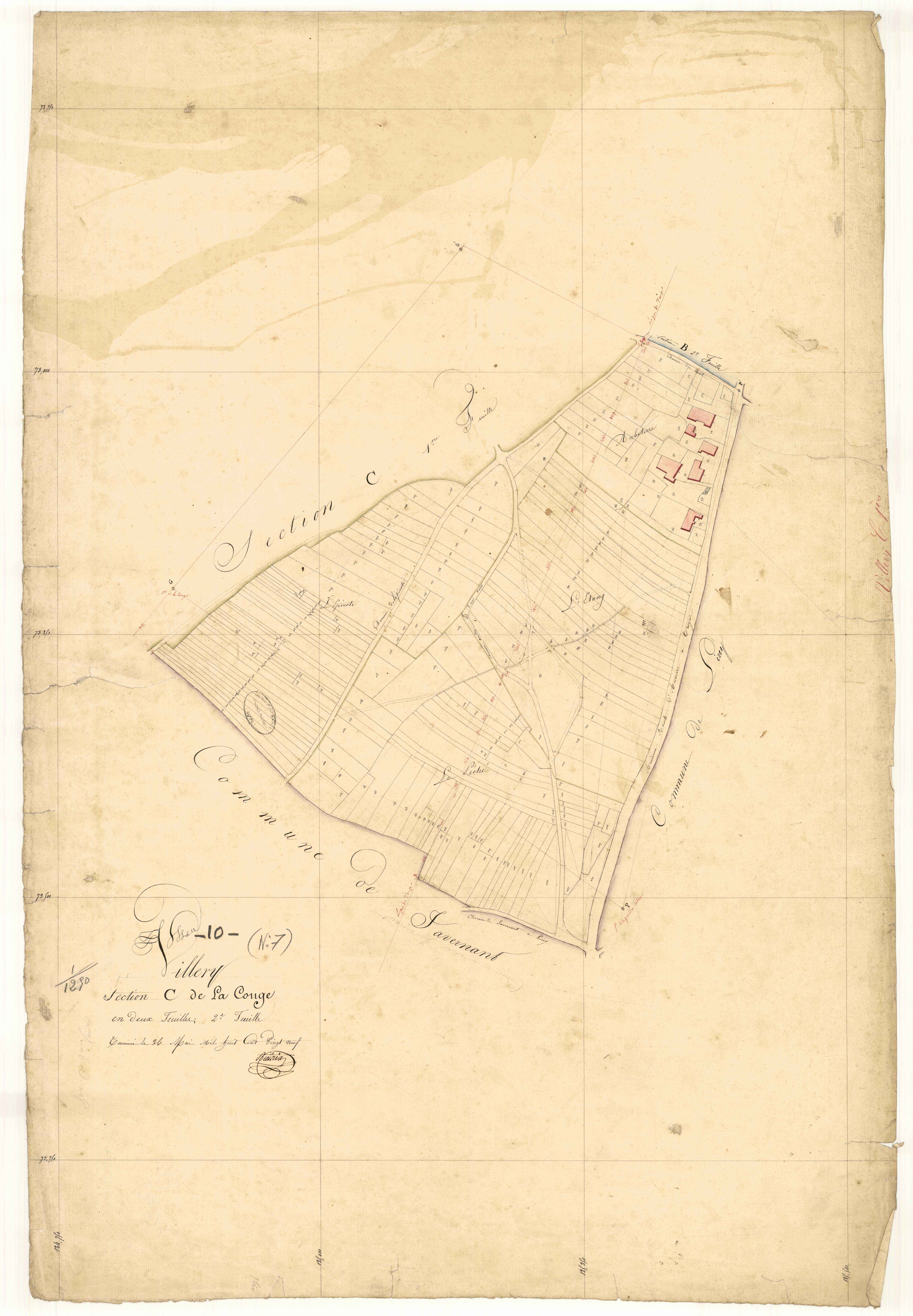 Villery, section C dite de la conge, feuille n°2