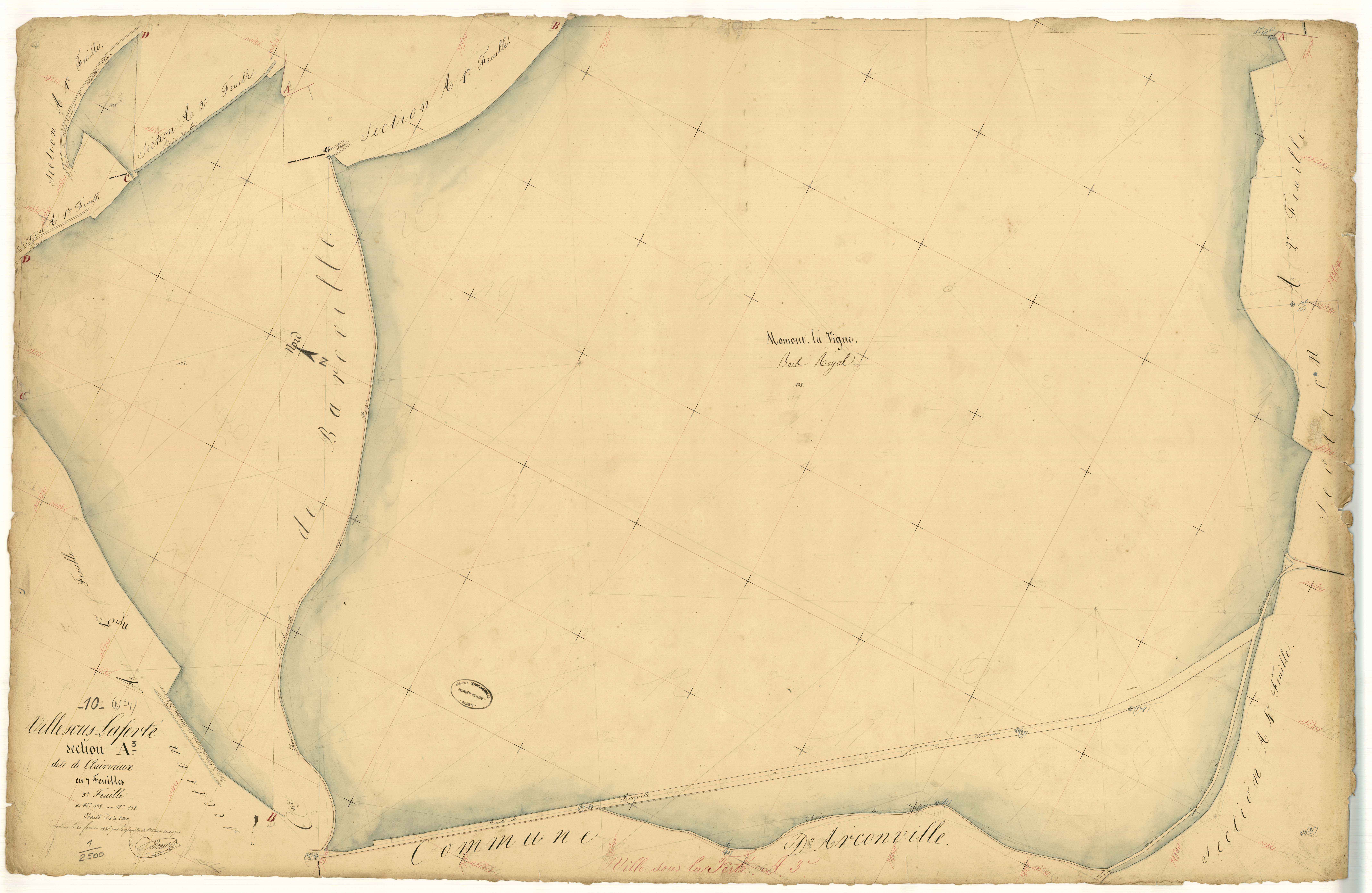 Ville-sous-la-Ferté, section A dite de Clairvaux, feuille n°3, parcelles n° 138