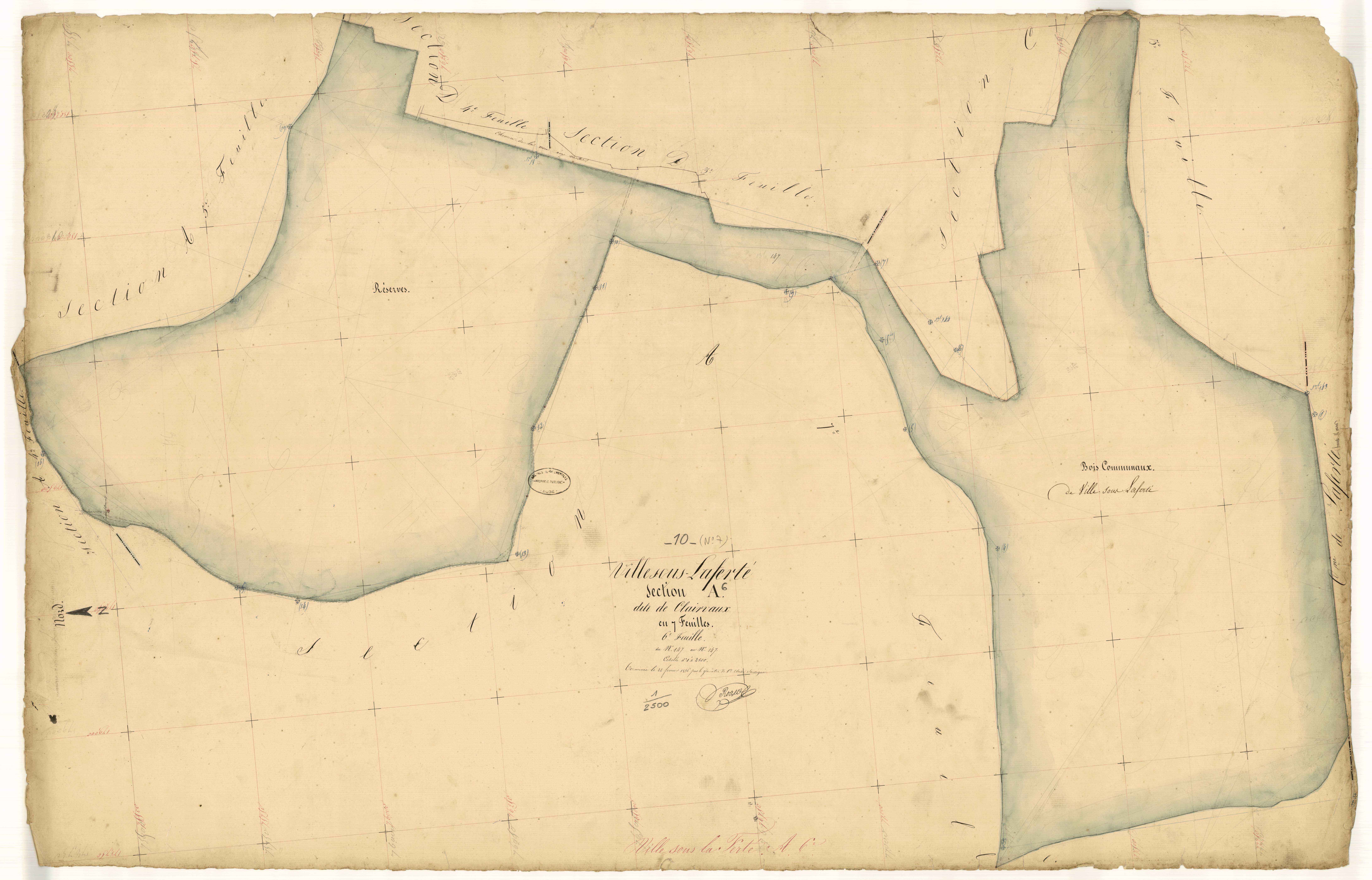 Ville-sous-la-Ferté, section A dite de Clairvaux, feuille n°6, parcelles n° 147