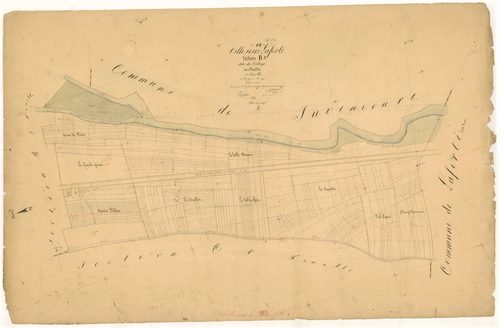 Ville-sous-la-Ferté, section B dite du village, feuille n°3, parcelles n° 1033-1230