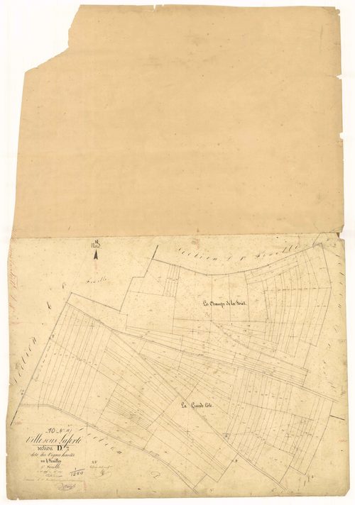 Ville-sous-la-Ferté, section D dite des vignes hautes, feuille n°4, parcelles n° 1175-1287