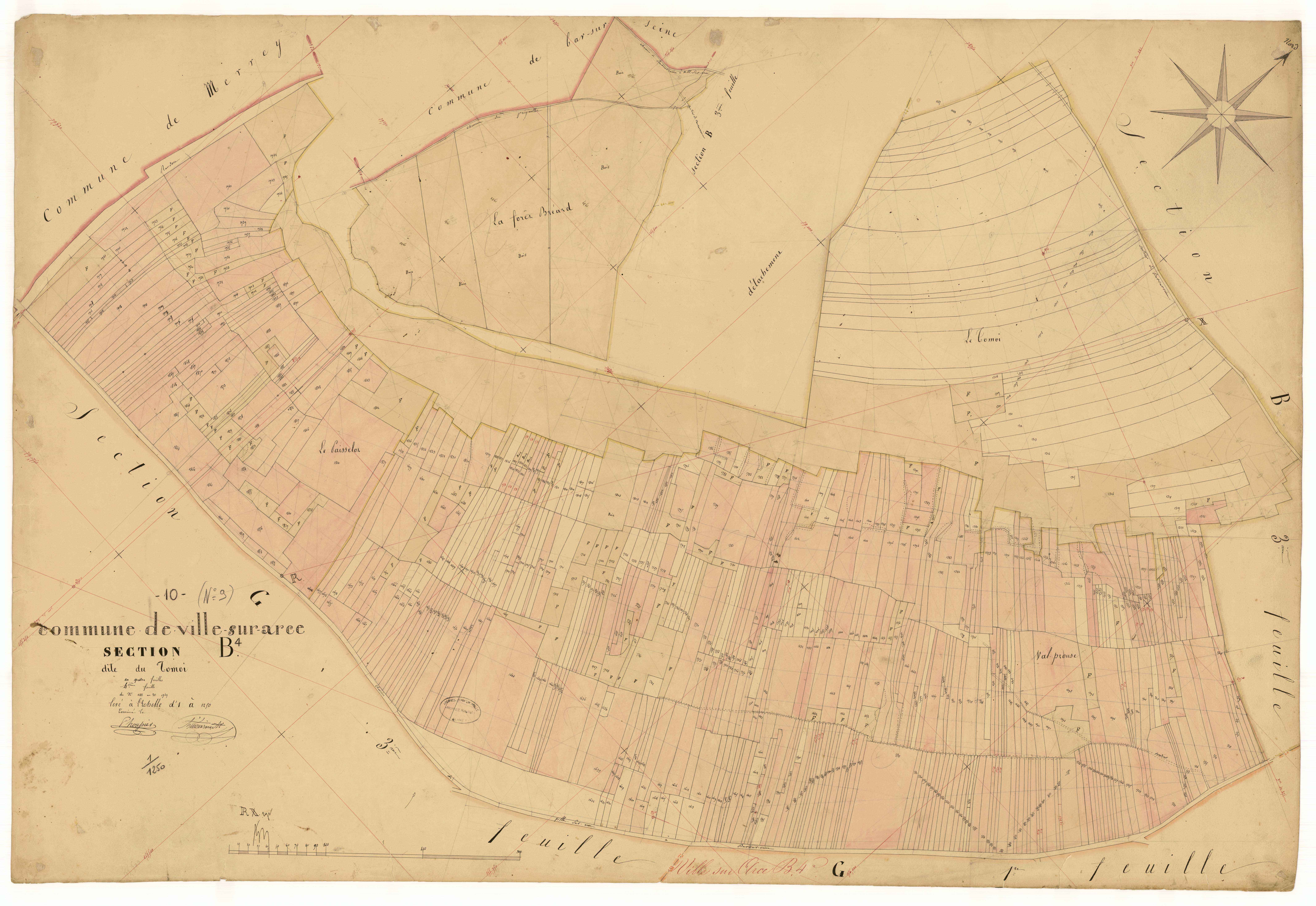 Ville-sur-Arce, section B dite de Tomoi, feuille n°4, parcelles n° 1288-1949