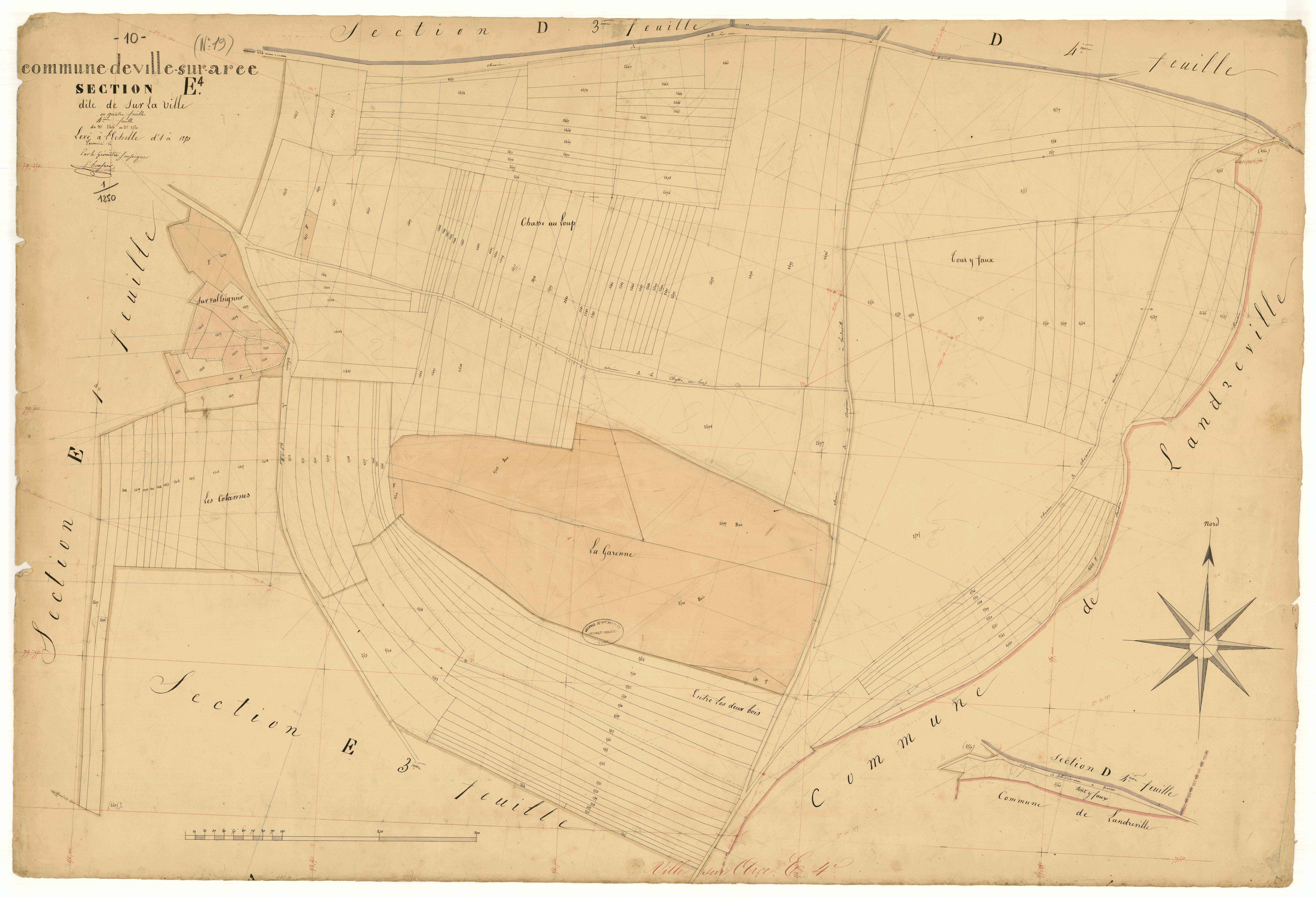 Ville-sur-Arce, section E dite de sur la ville, feuille n°4, parcelles n° 2406-2560