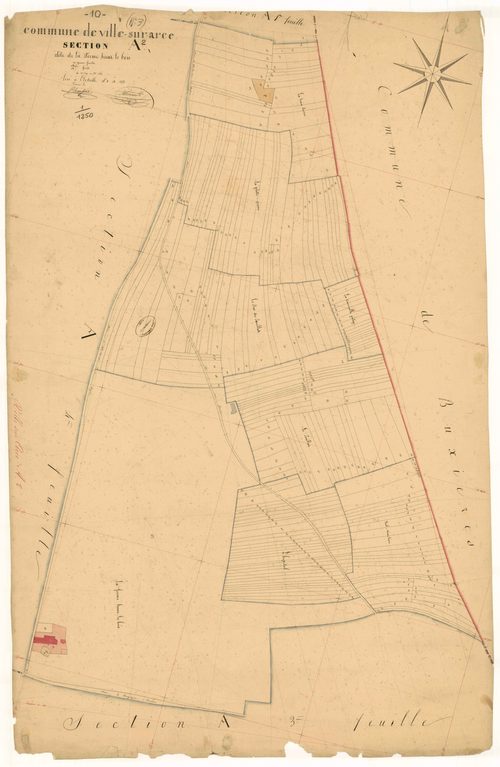 Ville-sur-Arce, section A dite de la ferme haut le bois, feuille n°2, parcelles n° 229-460