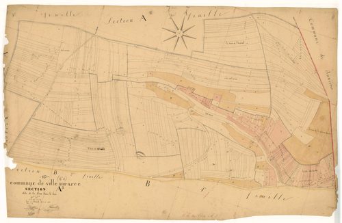 Ville-sur-Arce, section A dite de la ferme haut le bois, feuille n°3, parcelles n° 461-849