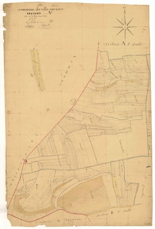 Ville-sur-Arce, section A dite de la ferme haut le bois, feuille n°4, parcelles n° 850-1260