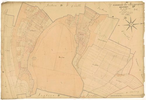 Ville-sur-Arce, section D dite de mont-haut, feuille n°3, parcelles n° 1332-1779