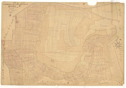 Ville-sur-Arce, section E dite de sur la ville, feuille n°1, parcelles n° 1-1055