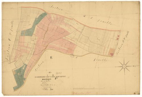 Ville-sur-Arce, section F dite de boteillon, feuille n°1, parcelles n° 1-565