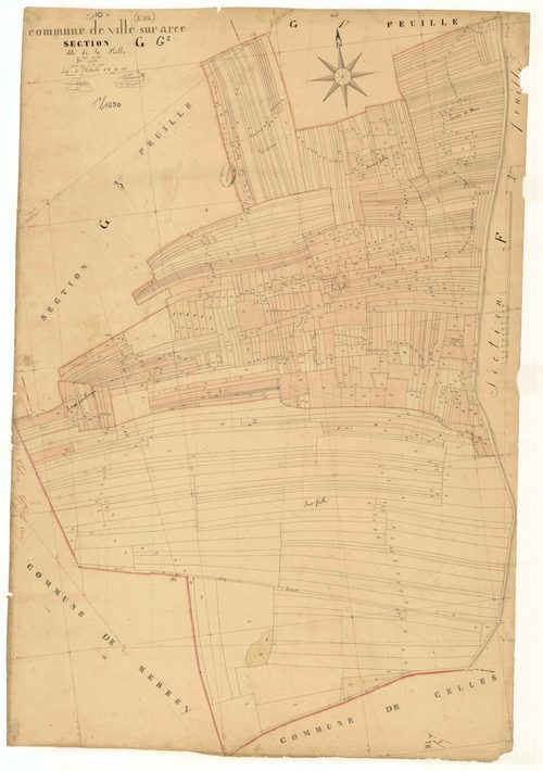 Ville-sur-Arce, section G dite de la fiolle, feuille n°2, parcelles n° 783-1406