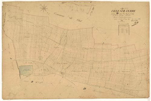 Ville-sur-Terre, section D dite du moulin à vent, feuille n°1, parcelles n° 1-554
