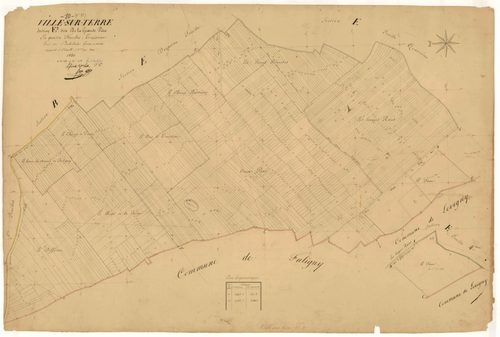 Ville-sur-Terre, section E dite de la grande pièce, feuille n°3, parcelles n° 480-1022