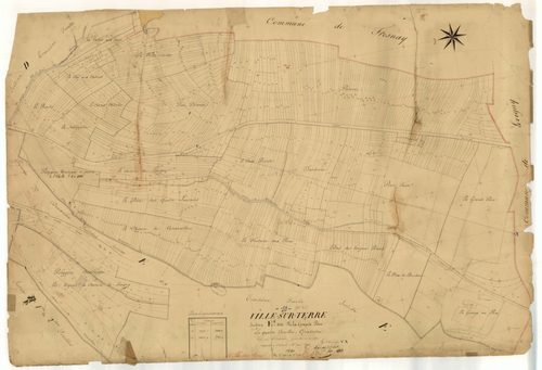 Ville-sur-Terre, section E dite de la grande pièce, feuille n°4, parcelles n° 1023-1764