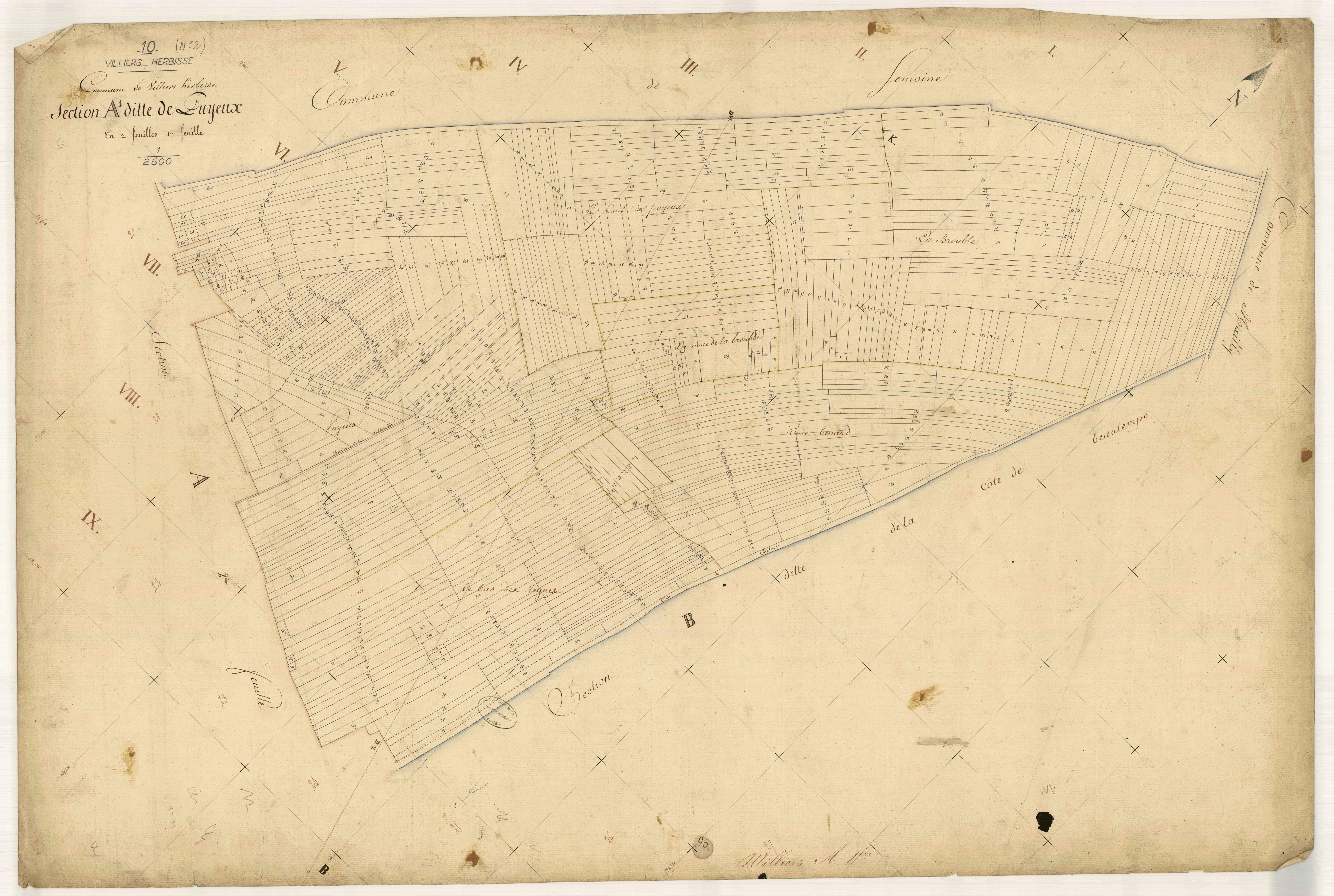 Villiers-Herbisse, section A dite de Luyeux, feuille n°1