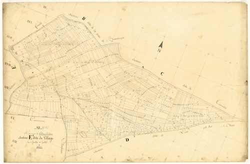 Villiers-Herbisse, section E dite du village, feuille n°3