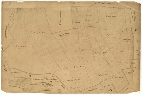 Villiers-sous-Praslin, section A dite du village, feuille n°1, parcelles n°1-436