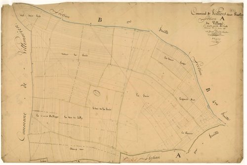 Villiers-sous-Praslin, section A dite du village, feuille n°2, parcelles n°437-779