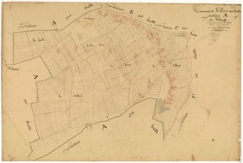 Villiers-sous-Praslin, section A dite du village, feuille n°3, parcelles n°780-1390