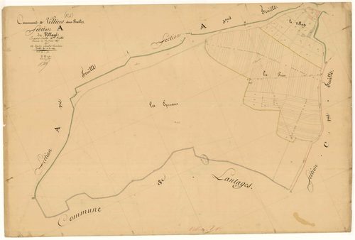 Villiers-sous-Praslin, section A dite du village, feuille n°4, parcelles n°1391-1484