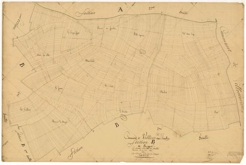 Villiers-sous-Praslin, section B dite de Roger, feuille n°1, parcelles n°1-523