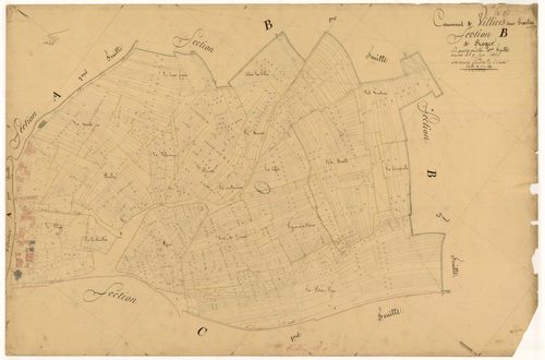Villiers-sous-Praslin, section B dite de Roger, feuille n°4, parcelles n°1449-2535