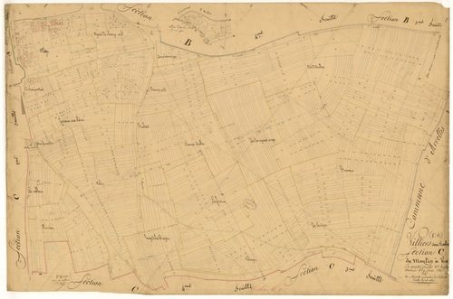 Villiers-sous-Praslin, section C dite du moulin à vent, feuille n°2, parcelles n°601-1474